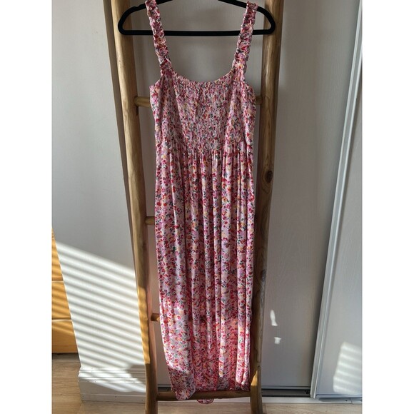 Seraphine Dresses & Skirts - Seraphine Womens Pink Floral Smocked Square Neck Strappy Maxi Dress 12